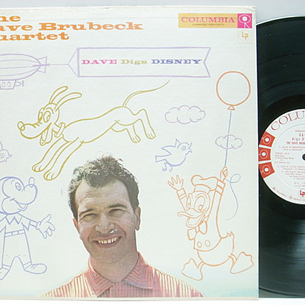 レコードメイン画像：白プロモ MONO 6eye 深溝 USオリジナル DAVE BRUBECK QUARTET Dave Digs Disney (Columbia CL 1059) PAUL DESMOND 参加 WHITE PROMO COPY