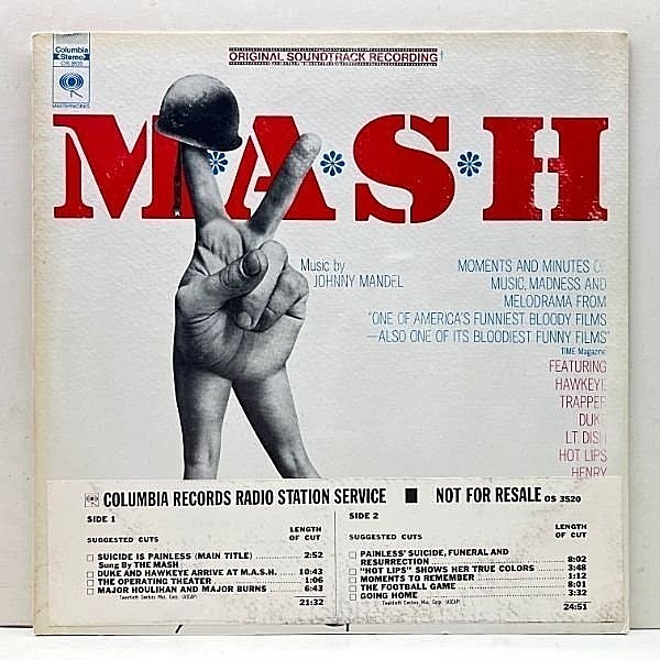 レコードメイン画像：プロモ 良好!! 2eye 灰ラベ USオリジナル JOHNNY MANDEL MASH ('70 Columbia) OST マッシュ SUICIDE IS PAINLESS もしもあの世に行けたら