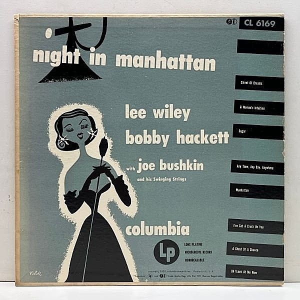 レコードメイン画像：希少【良好品】10インチ 原盤 USオリジナル LEE WILEY Night In Manhattan (CL 6169) リー・ワイリー 名盤 w/ BOBBY HACKETT, JOE BUSHKIN