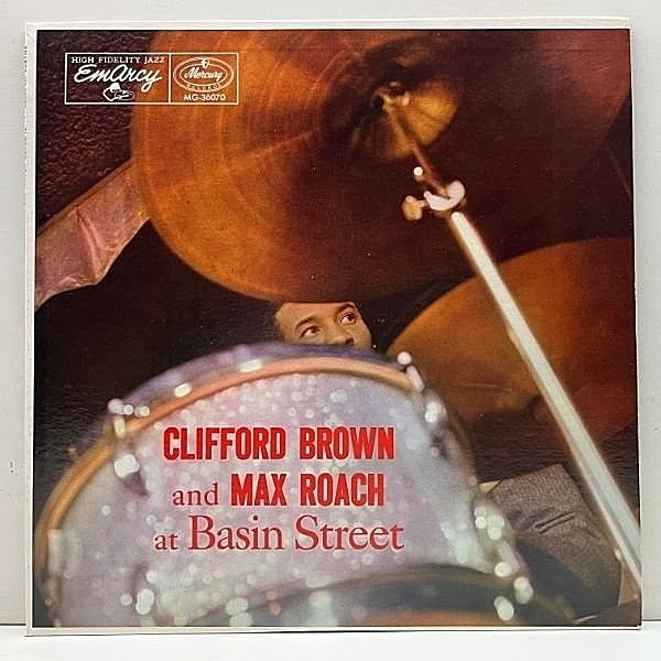 レコードメイン画像：美品!! MONO 深溝 US初期プレス CLIFFORD BROWN And MAX ROACH At Basin Street (EmArcy, Mercury MG 36070) w/ Sonny Rollins