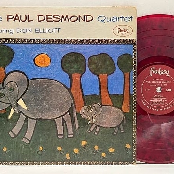 レコードメイン画像：FLAT 赤盤 US 完全オリジナル PAUL DESMOND QUARTET Featuring Don Elliott ('56 Fantasy) 深溝 MONO 米 初回プレス ※特価