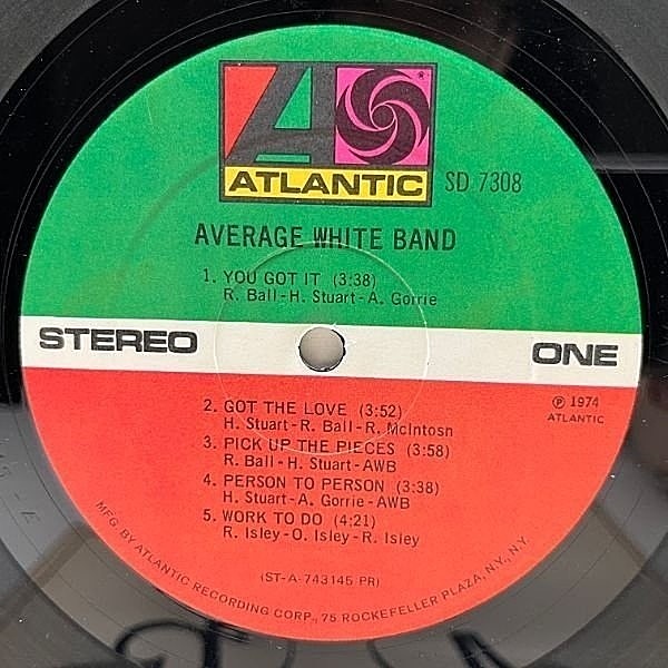 Average White Band  全米No.1 Live盤 レコード AVERAGE WHITE BAND / AWB (LP) / Atlantic | WAXPEND RECORDS