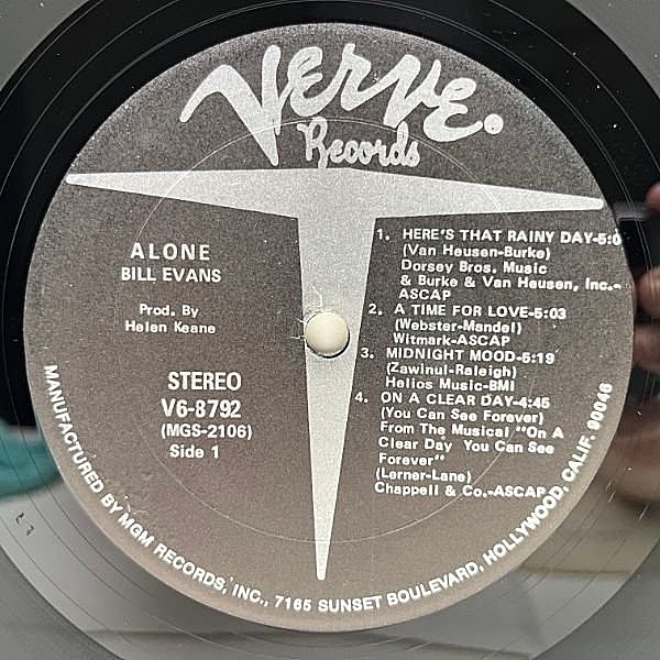 BILL EVANS / Alone (LP) / Verve | WAXPEND RECORDS