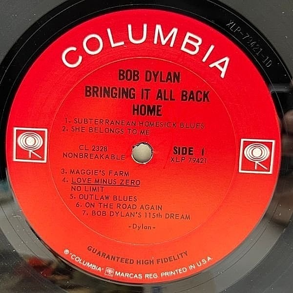 BOB DYLAN / Bringing It All Back Home (LP) / Columbia