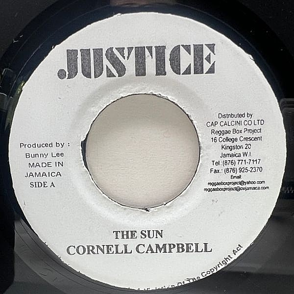 レコードメイン画像：【極上甘茶SWEETヴォイス】美盤!! JAプレス 7インチ CORNELL CAMPBELL The Sun (Justice) rocksteady コーネル・キャンベル 45RPM.
