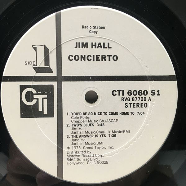 JIM HALL / Concierto (LP) / CTI | WAXPEND RECORDS