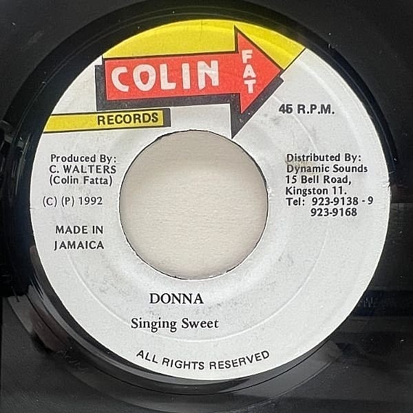 レコードメイン画像：【超絶美声のRITCHIE VALENSリズムボックス・カヴァー】JAオリジナル SINGING SWEET Donna ('92 Colin Fat) シンギング・スウィート 45RPM.