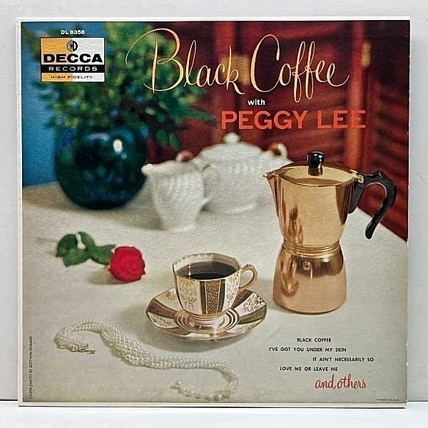 レコードメイン画像：良好!音質抜群! FLAT, MONO 深溝 USオリジナル PEGGY LEE Black Coffee ('56 Decca) ペギー・リー LP ヴォーカルファン必携の名盤