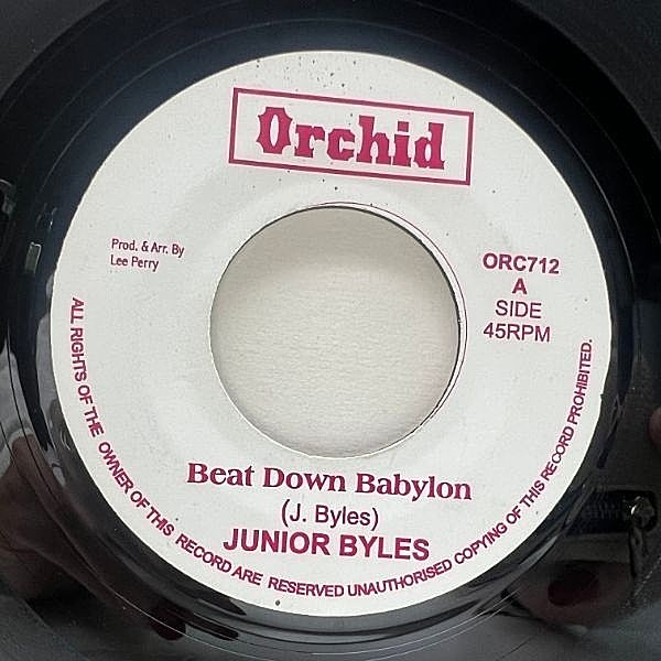 レコードメイン画像：良好盤!! JAプレス 7インチ JUNIOR BYLES Beat Down Babylon (Orchid) Lee Perry & The Upsetters BLACK ARK関連 45RPM.