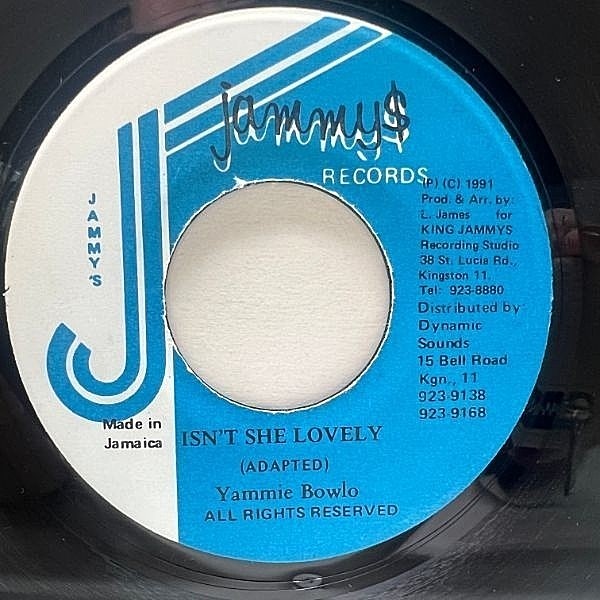 レコードメイン画像：JAオリジナル 7インチ YAMI BOLO Isn't She Lovely ('91 Jammy's) Real Rock Riddim スティービー・ワンダー 名曲カヴァー 45RPM.