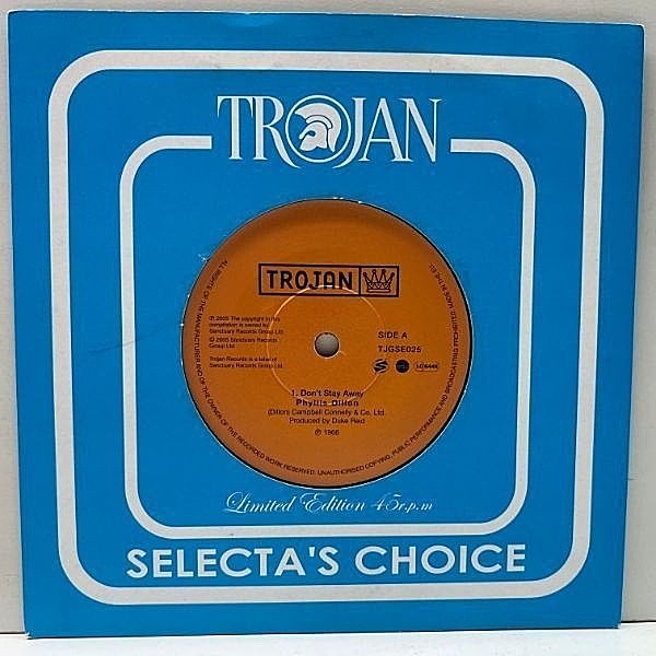 レコードメイン画像：【しとやかな調子の高級ROCKSTEADY】良好盤!! 英プレス PHYLLIS DILLON Don't Stay Away ('05 Trojan) マリーナ・ショウ カヴァー 45RPM.