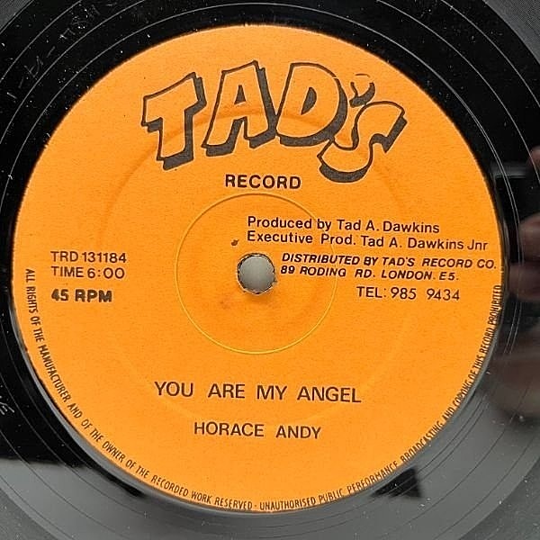 レコードメイン画像：良好盤!! UKプレス 12インチ HORACE ANDY You Are My Angel ('84 Tad's) DUB ver.収録 握り拳の本格ROOTS ホレス・アンディ 45RPM.