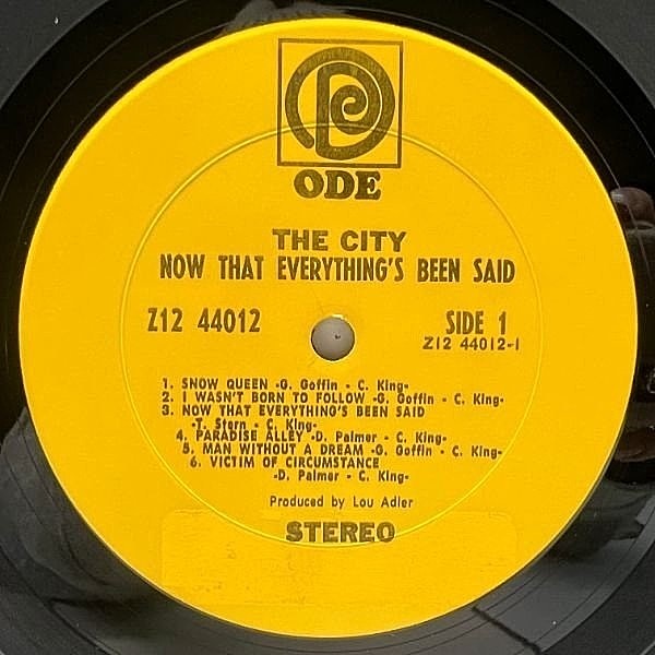 CITY / CAROLE KING / Now That Everything's Been Said (LP
