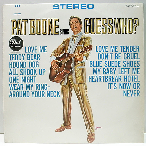 レコードメイン画像：美品 初回ペラ SJET規格 Dot STEREO 両溝 パット・ブーン プレスリーを歌う PAT BOONE Sings Guess Who / LP