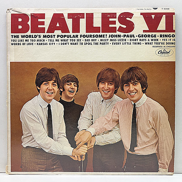 レコードメイン画像：良好!美再生!【LIZZIE誤植＆曲未決定】MONO 虹ラベ USオリジナル THE BEATLES VI ('65 Capitol) 米 初回 モノラル