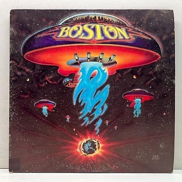 レコードメイン画像：US初期プレス 橙ラベ BOSTON Same／1st ('76 Epic) ボストン／幻想飛行 デビュー作品 米プレス LP 十分概ね良好！
