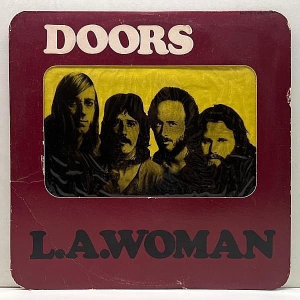 レコードメイン画像：十分概ね良好!! USオリジナル 初版 Wマーク無し 蝶ラベ 透明フィルム DOORS L.A. Woman ('71 Elektra) L.A.ウーマン Gimmickジャケ