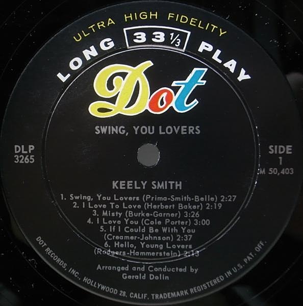 KEELY SMITH / Swing, You Lovers (LP) / Dot | WAXPEND RECORDS