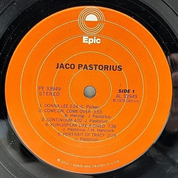 JACO PASTORIUS / Same (LP) / Epic | WAXPEND RECORDS