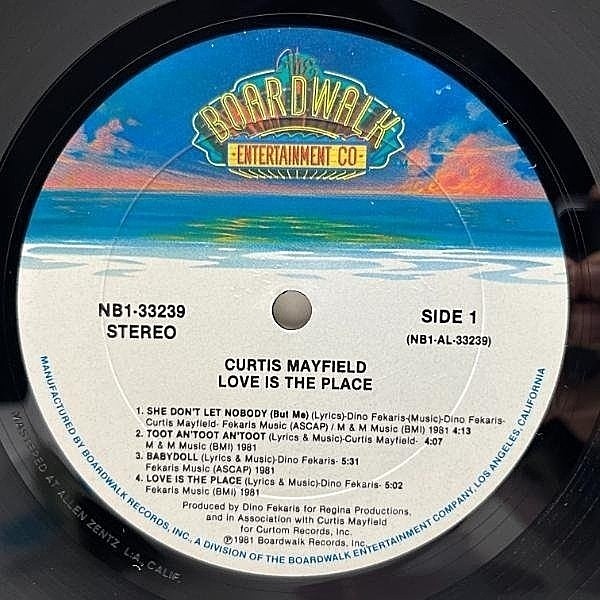 ★ＵＳオリジナル盤★『ラヴ・イズ・ザ・プレイス』カーティス・メイフィールドＬＰ CURTIS MAYFIELD / Love Is The Place (LP) / Boardwalk