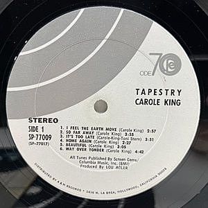 CAROLE KING / Tapestry (LP) / ODE | WAXPEND RECORDS