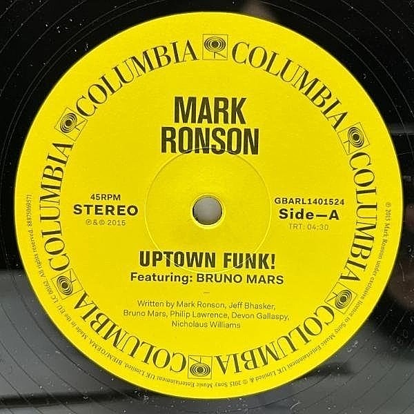 レコードメイン画像：プレイ良好!! UK & Europeプレス 12インチ MARK RONSON feat. BRUNO MARS Uptown Funk! ('15 Columbia) マーク・ロンソン Uptown Special