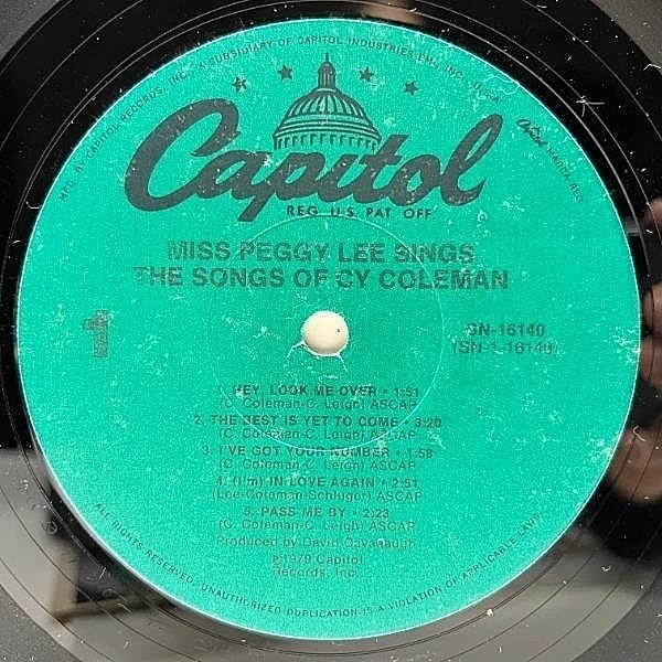 PEGGY LEE / Miss Peggy Lee Sings The Songs Of Cy Coleman (LP