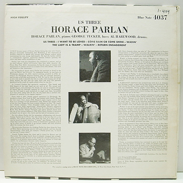 HORACE PARLAN 「 US THREE」Blue Note LP Horace Parlan – Us Three LE BLUE NOTE JAPAN MINI LP CD TOCJ