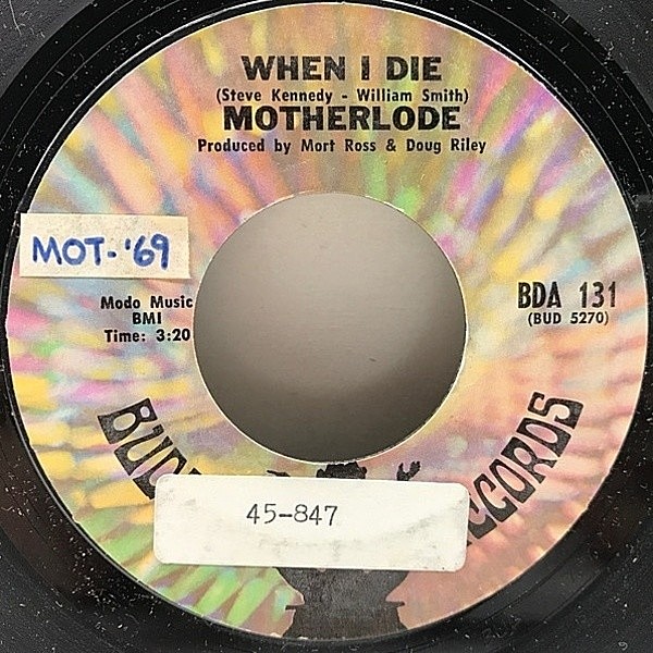 レコードメイン画像：美盤!! USオリジナル MOTHERLODE When I Die ／ Hard Life ('69 Buddah) マザーロード 7インチ 45RPM. J DILLA／Donuts(intro) ネタ