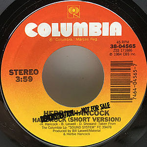 レコード画像：HERBIE HANCOCK / Hardrock