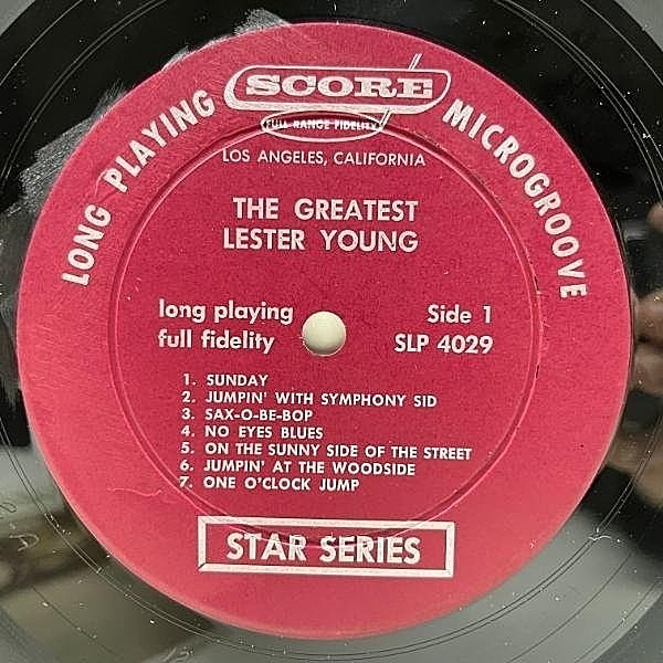 LESTER YOUNG / The Greatest Lester Young (LP) / Score