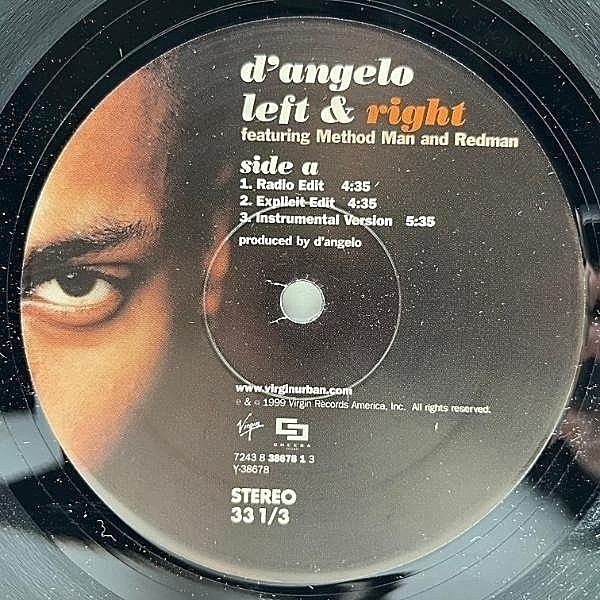 D'ANGELO/PROMOTIONAL ONLY 2 アナログレコード D'ANGELO / Left & Right (12) / Virgin | WAXPEND RECORDS