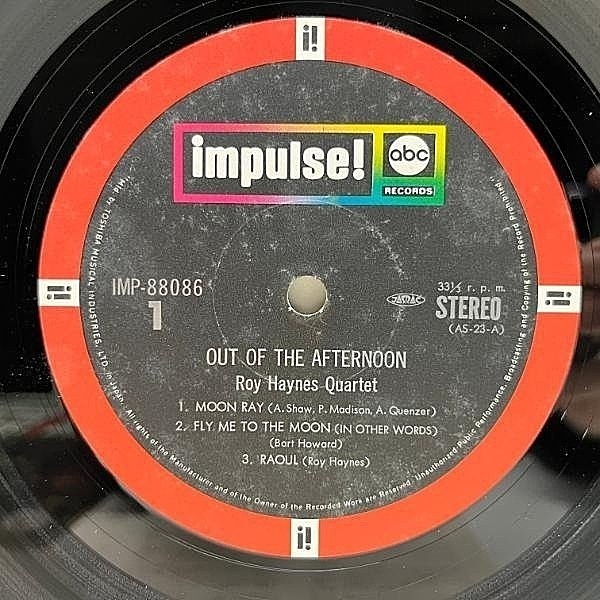 洋楽 LP OUT OF THE AFTERNOON ROY HAYNES 20LP2 Roy Haynes Quartet: Out Of The Afternoon LP - Verve Record Store