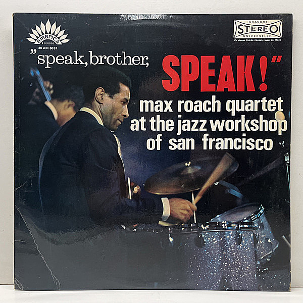 レコードメイン画像：【PROTO-BLAXPLOITATION】美盤!! 仏プレス MAX ROACH Speak, Brother, Speak! (America) EDDIE KAHN, CLIFFORD JORDAN, MAL WALDRON