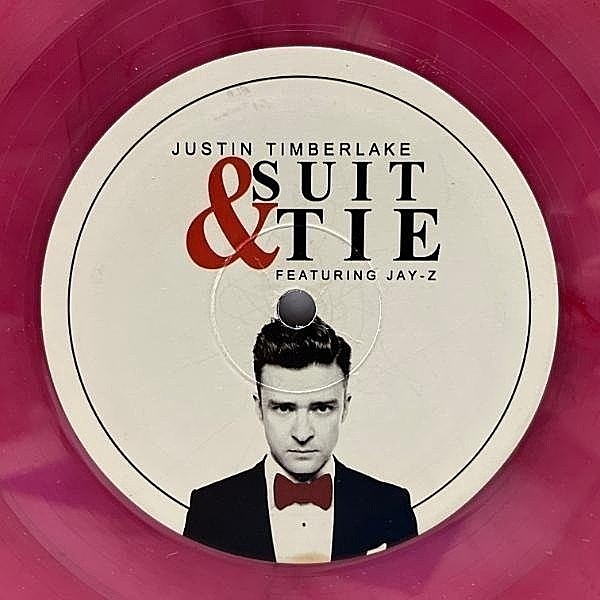 レコードメイン画像：良好!! ピンクヴァイナル仕様 PROMO 12インチ 英 UKプレス JUSTIN TIMBERLAKE feat. JAY-Z Suit & Tie ('13 JTSUIT001) REMIX収録盤