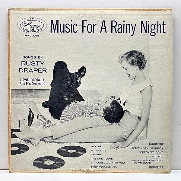 レコードメイン画像：USオリジナル MONO 深溝 RUSTY DRAPER Music For A Rainy Night (Mercury MG 20068) w/ David Carroll & His Orchestra 美女ジャケット