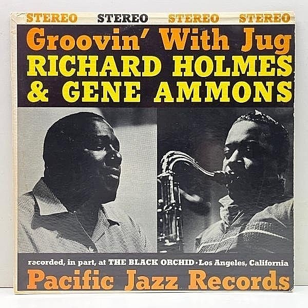 レコードメイン画像：美盤!! 1st 青銀 深溝ラベル RICHARD HOLMES & GENE AMMONS Groovin' With Jug ('61 Pacific Jazz) 特有のアーシー且つソウルフルな魅力