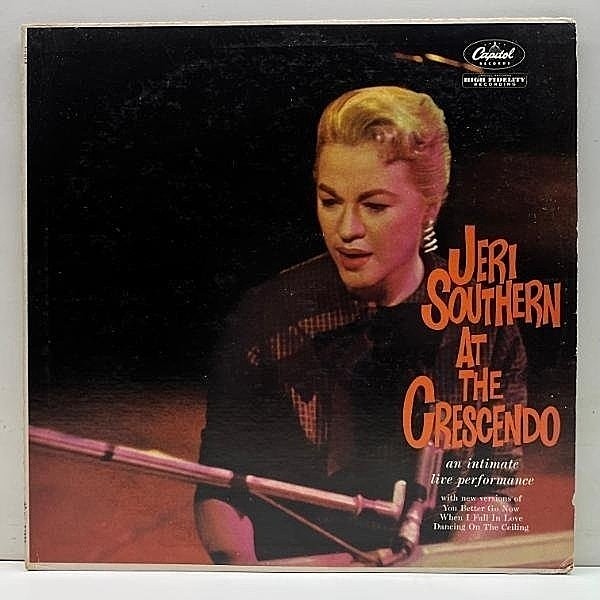 レコードメイン画像：十分概ね良好！MONO 初版 縦線 左ロゴ USオリジナル JERI SOUTHERN At The Crescendo ('60 Capitol) 名門クラブでの傑作ライヴ 米 モノラル