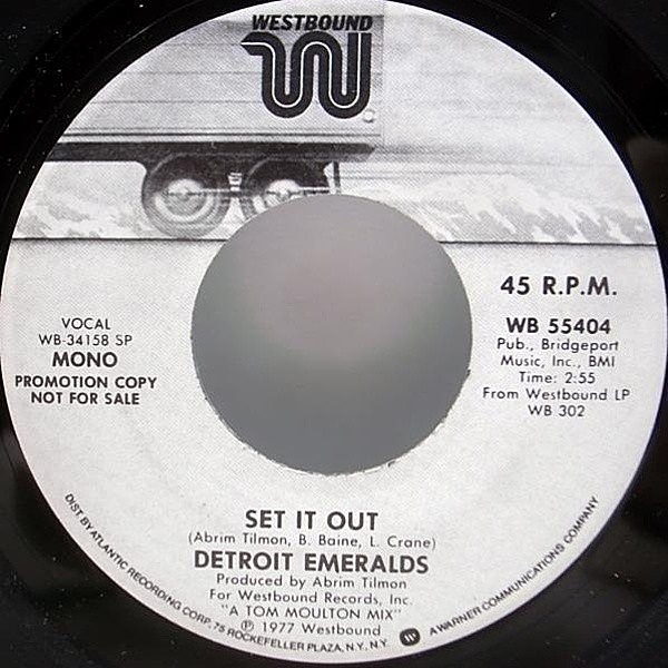 レコードメイン画像：7 プロモ・オンリー MONO 美盤!! DETROIT EMERALDS Set It Out (A TOM MOULTON MIX) オリジナル レア / GREAT DETROIT SOUL