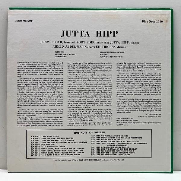 Jutta Hipp With Zoot Sims / UA青白レーベル レコード
