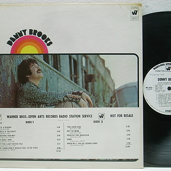 レコードメイン画像：プロモ 1A オリジナル DENNY BROOKS Same ('69 Warner) 米SSW デニー・ブルックス Daniel Moore Produce | WHITE PROMO LP