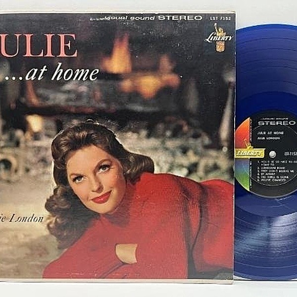 レコードメイン画像：激レア【青ヴァイナル】USオリジナル 虹ツヤ JULIE LONDON At Home ('60 Liberty) ジュリー・ロンドン w/ Jimmy Rowles, Al Viola