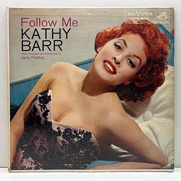 レコードメイン画像：美再生!! MONO ニッパー犬 深溝 USオリジナル KATHY BARR Follow Me (RCA LPM-1562) 美人シンガー、キャシー・バー 1st デビュー作品