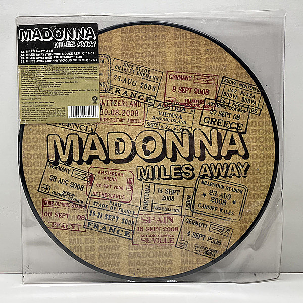 レコードメイン画像：UKオリジナル 12インチ ピクチャーヴァイナル仕様 MADONNA Miles Away ('08 Warner Bros.) マドンナ House Remix 収録『Hard Candy』カット
