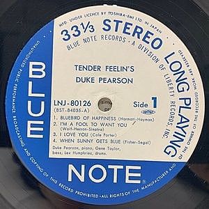 Duke Pearson – Tender Feelin's – Vinyl (No DG/No P, LP