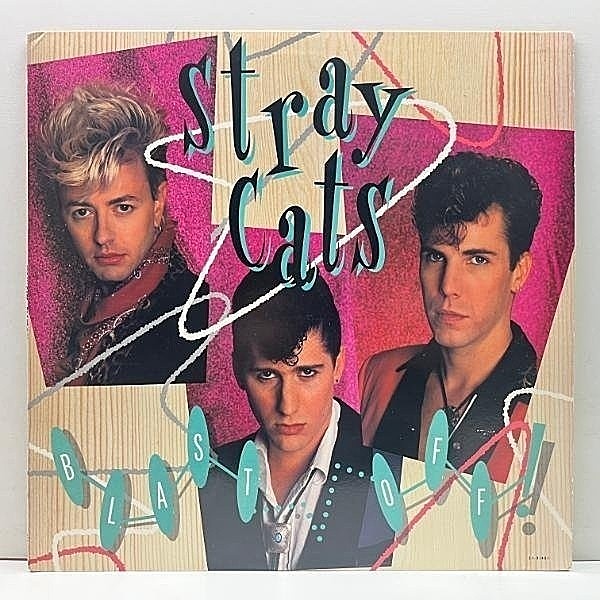 レコードメイン画像：USオリジナル 高音質 Wally刻印 STRAY CATS Blast Off ('89 EMI USA) 手書きマト両面F1 ストレイ・キャッツ 再結成後の第一弾 ネオロカ LP