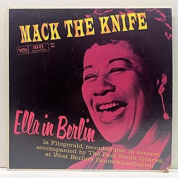 レコードメイン画像：稀少『赤ジャケ』美盤!! US 完全オリジ MONO 深溝 ELLA FITZGERALD Mack The Knife - Ella in Berlin ('60 Verve) 初回オンリー レア仕様