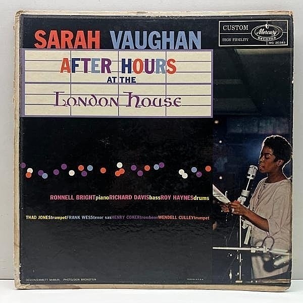 レコードメイン画像：USオリジナル MONO 深溝 SARAH VAUGHAN After Hours At The London House (Mercury MG 20383) 午前2:30からのリラックスした好ライヴ