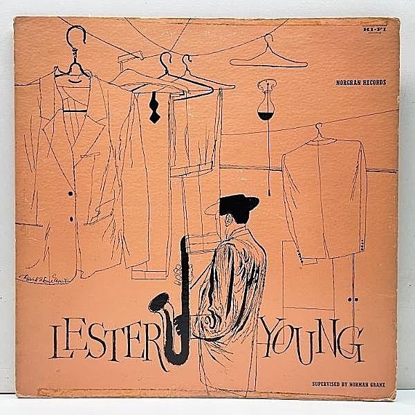 レコードメイン画像：US 完全オリジナル LESTER YOUNG S.T ('55 Norgran MG N-1022) 1st JATPリム 黄ラベ 深溝 MONO DSMジャケット w/ Jesse Drakes