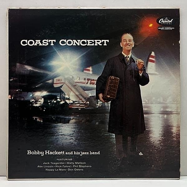 レコードメイン画像：【村上春樹, 寺島靖国 推薦】MONO ターコイズ USオリジナル BOBBY HACKETT Coast Concert ('56 Capitol) ボビー・ ハケット 中間派 名盤